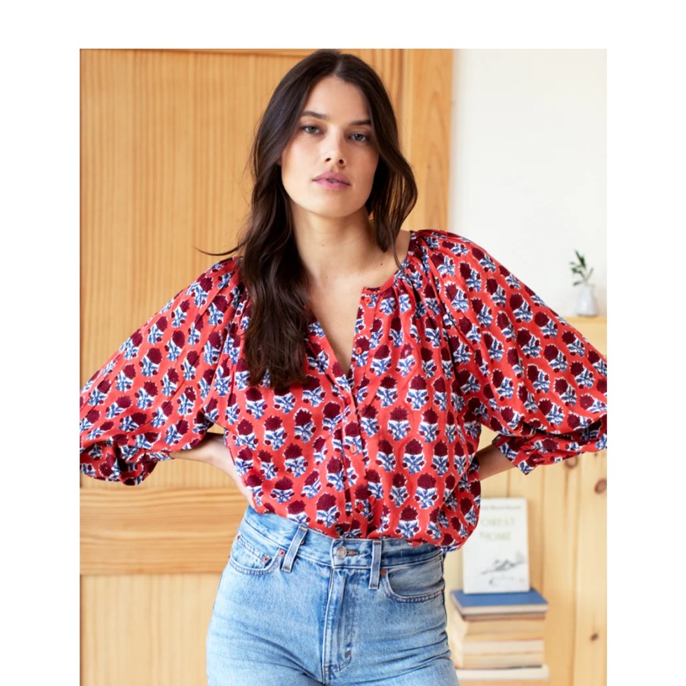 Emerson Fry India Collection Floral Blouse